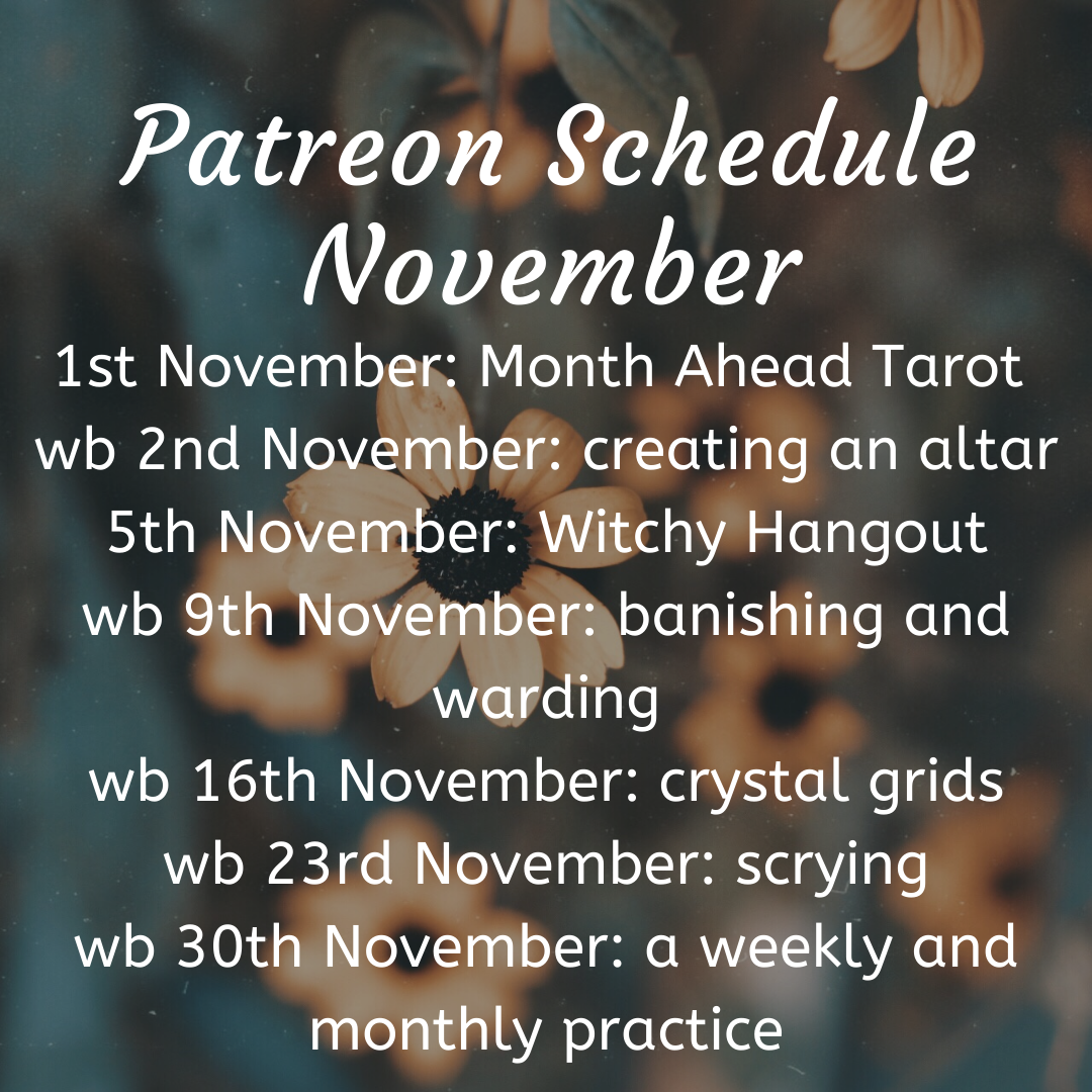 Patreon Schedule November